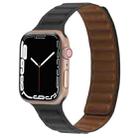Magnetic Two-color Loop Slim Leather Watch Band For Apple Watch Series 8&7 41mm / SE 2&6&SE&5&4 40mm / 3&2&1 38mm(Black) - 1