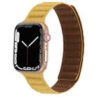 Magnetic Two-color Loop Slim Leather Watch Band For Apple Watch Series 9&8&7 41mm / SE 3&SE 2&6&SE&5&4 40mm / 3&2&1 38mm(Yellow) - 1
