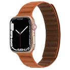 Magnetic Two-color Loop Slim Leather Watch Band For Apple Watch Series 8&7 41mm / SE 2&6&SE&5&4 40mm / 3&2&1 38mm(Golden Brown) - 1
