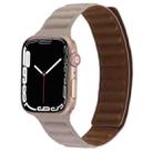 Magnetic Two-color Loop Slim Leather Watch Band For Apple Watch Series 8&7 41mm / SE 2&6&SE&5&4 40mm / 3&2&1 38mm(Khaki) - 1