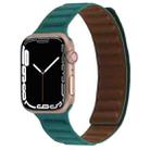 Magnetic Two-color Loop Slim Leather Watch Band For Apple Watch Series 8&7 41mm / SE 2&6&SE&5&4 40mm / 3&2&1 38mm(Malachite Green) - 1