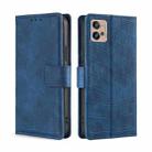 For Motorola Moto G32 4G Skin Feel Crocodile Magnetic Clasp Leather Phone Case(Blue) - 1