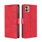 For Motorola Moto G32 4G Skin Feel Crocodile Magnetic Clasp Leather Phone Case(Red) - 1