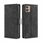 For Motorola Moto G32 4G Skin Feel Crocodile Magnetic Clasp Leather Phone Case(Black) - 1