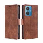 For vivo iQOO Z6 44W/T1 Snapdragon 680 Skin Feel Crocodile Magnetic Clasp Leather Phone Case(Brown) - 1