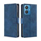 For vivo iQOO Z6 44W/T1 Snapdragon 680 Skin Feel Crocodile Magnetic Clasp Leather Phone Case(Blue) - 1