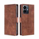 For vivo Y77 5G Global Skin Feel Crocodile Magnetic Clasp Leather Phone Case(Brown) - 1