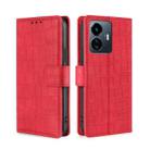 For vivo Y77 5G Global Skin Feel Crocodile Magnetic Clasp Leather Phone Case(Red) - 1