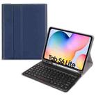 Round Cap Bluetooth Keyboard Leather Case with Pen Slot, without Touchpad For Samsung Galaxy Tab A7 10.4 2020(Dark Blue+Black Keyboard) - 1