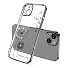 For iPhone 14 Plus Electroplating Diamond Dandelion TPU Phone Case (Black) - 1
