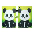 Sewing Thread Left and Right Flat Leather Case with Pen Cover & Card Slot & Buckle Anti-skid Strip and Bracket(Panda) - 1