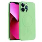 For iPhone 14 Plus Liquid Silicone Full Coverage Magsafe Phone Case (Green) - 1