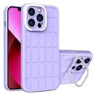 For iPhone 14 Cube Lens Holder TPU + PC Phone Case (Purple) - 1