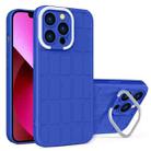 For iPhone 14 Cube Lens Holder TPU + PC Phone Case (Blue) - 1