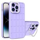 For iPhone 14 Pro Cube Lens Holder TPU + PC Phone Case(Purple) - 1