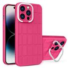 For iPhone 14 Pro Cube Lens Holder TPU + PC Phone Case(Rose Red) - 1