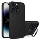 For iPhone 14 Pro Max Cube Lens Holder TPU + PC Phone Case (Black) - 1