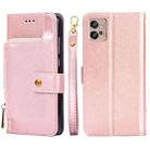 For Motorola Moto G32 4G Zipper Bag Leather Phone Case(Rose Gold) - 1