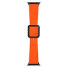 Black Square Buckle Silicone Watch Band For Apple Watch Ultra 49mm / Series 8&7 45mm / SE 2&6&SE&5&4 44mm / 3&2&1 42mm(Orange) - 1