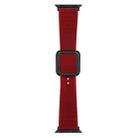 Black Square Buckle Silicone Watch Band For Apple Watch Ultra 49mm / Series 8&7 45mm / SE 2&6&SE&5&4 44mm / 3&2&1 42mm(Wine Red) - 1
