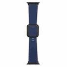 Black Square Buckle Silicone Watch Band For Apple Watch Ultra 49mm / Series 8&7 45mm / SE 2&6&SE&5&4 44mm / 3&2&1 42mm(Midnight Blue) - 1
