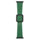 Black Square Buckle Silicone Watch Band For Apple Watch Series 8&7 41mm / SE 2&6&SE&5&4 40mm / 3&2&1 38mm(Alfalfa Grass) - 1