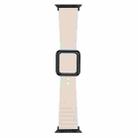 Black Square Buckle Silicone Watch Band For Apple Watch Series 9&8&7 41mm / SE 3&SE 2&6&SE&5&4 40mm / 3&2&1 38mm(Starlight) - 1