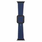 Black Square Buckle Silicone Watch Band For Apple Watch Series 8&7 41mm / SE 2&6&SE&5&4 40mm / 3&2&1 38mm(Midnight Blue) - 1