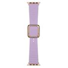 Rose Gold Square Buckle Silicone Watch Band For Apple Watch Ultra 49mm / Series 8&7 45mm / SE 2&6&SE&5&4 44mm / 3&2&1 42mm(Light Purple) - 1