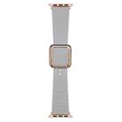 Rose Gold Square Buckle Silicone Watch Band For Apple Watch Ultra 49mm / Series 8&7 45mm / SE 2&6&SE&5&4 44mm / 3&2&1 42mm(Cloud Grey) - 1