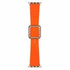 Rose Gold Square Buckle Silicone Watch Band For Apple Watch Ultra 49mm / Series 8&7 45mm / SE 2&6&SE&5&4 44mm / 3&2&1 42mm(Orange) - 1