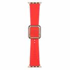 Rose Gold Square Buckle Silicone Watch Band For Apple Watch Ultra 49mm / Series 8&7 45mm / SE 2&6&SE&5&4 44mm / 3&2&1 42mm(Red) - 1