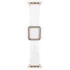 Rose Gold Square Buckle Silicone Watch Band For Apple Watch Ultra 49mm / Series 8&7 45mm / SE 2&6&SE&5&4 44mm / 3&2&1 42mm(White) - 1