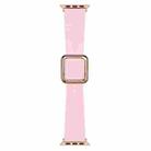 Rose Gold Square Buckle Silicone Watch Band For Apple Watch Ultra 49mm / Series 8&7 45mm / SE 2&6&SE&5&4 44mm / 3&2&1 42mm(Pink) - 1