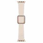 Rose Gold Square Buckle Silicone Watch Band For Apple Watch Series 8&7 41mm / SE 2&6&SE&5&4 40mm / 3&2&1 38mm(Starlight) - 1