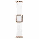 Rose Gold Square Buckle Silicone Watch Band For Apple Watch Series 8&7 41mm / SE 2&6&SE&5&4 40mm / 3&2&1 38mm(White) - 1