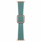 Rose Gold Square Buckle Silicone Watch Band For Apple Watch Series 8&7 41mm / SE 2&6&SE&5&4 40mm / 3&2&1 38mm(Pine Needle Green) - 1