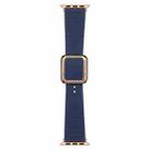 Rose Gold Square Buckle Silicone Watch Band For Apple Watch Series 8&7 41mm / SE 2&6&SE&5&4 40mm / 3&2&1 38mm(Midnight Blue) - 1