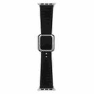 Silver Square Buckle Silicone Watch Band For Apple Watch Ultra 49mm / Series 8&7 45mm / SE 2&6&SE&5&4 44mm / 3&2&1 42mm(Black) - 1