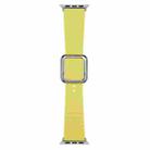 Silver Square Buckle Silicone Watch Band For Apple Watch Ultra 49mm / Series 8&7 45mm / SE 2&6&SE&5&4 44mm / 3&2&1 42mm(Light Lime Yellow) - 1