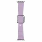 Silver Square Buckle Silicone Watch Band For Apple Watch Ultra 49mm / Series 8&7 45mm / SE 2&6&SE&5&4 44mm / 3&2&1 42mm(Light Purple) - 1