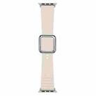 Silver Square Buckle Silicone Watch Band For Apple Watch Ultra 49mm / Series 8&7 45mm / SE 2&6&SE&5&4 44mm / 3&2&1 42mm(Starlight) - 1