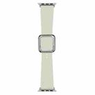 Silver Square Buckle Silicone Watch Band For Apple Watch Ultra 49mm / Series 8&7 45mm / SE 2&6&SE&5&4 44mm / 3&2&1 42mm(Beige) - 1
