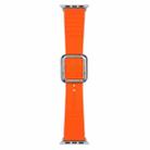 Silver Square Buckle Silicone Watch Band For Apple Watch Ultra 49mm / Series 8&7 45mm / SE 2&6&SE&5&4 44mm / 3&2&1 42mm(Orange) - 1