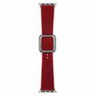 Silver Square Buckle Silicone Watch Band For Apple Watch Ultra 49mm / Series 8&7 45mm / SE 2&6&SE&5&4 44mm / 3&2&1 42mm(Wine Red) - 1