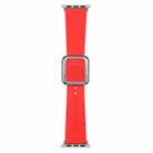 Silver Square Buckle Silicone Watch Band For Apple Watch Ultra 49mm / Series 8&7 45mm / SE 2&6&SE&5&4 44mm / 3&2&1 42mm(Red) - 1