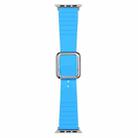 Silver Square Buckle Silicone Watch Band For Apple Watch Ultra 49mm / Series 8&7 45mm / SE 2&6&SE&5&4 44mm / 3&2&1 42mm(Blue) - 1