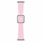 Silver Square Buckle Silicone Watch Band For Apple Watch Ultra 49mm / Series 8&7 45mm / SE 2&6&SE&5&4 44mm / 3&2&1 42mm(Pink) - 1