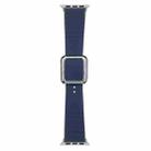 Silver Square Buckle Silicone Watch Band For Apple Watch Ultra 49mm / Series 8&7 45mm / SE 2&6&SE&5&4 44mm / 3&2&1 42mm(Midnight Blue) - 1