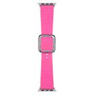 Silver Square Buckle Silicone Watch Band For Apple Watch Series 8&7 41mm / SE 2&6&SE&5&4 40mm / 3&2&1 38mm(Pitaya) - 1